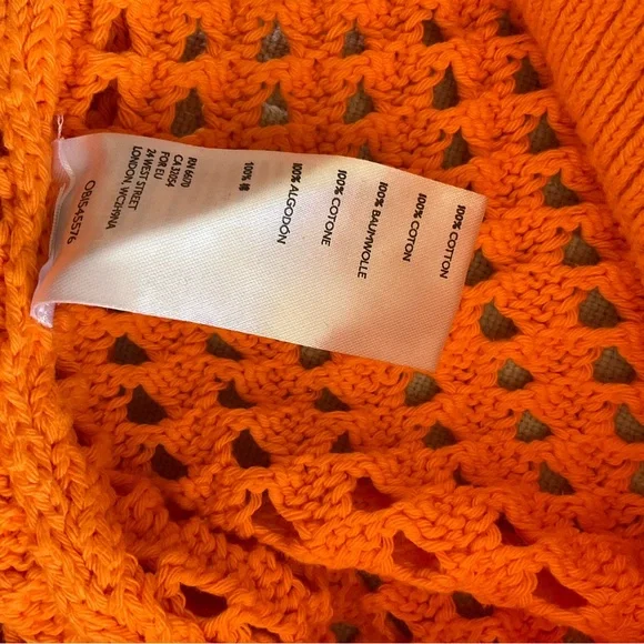 NWOT Free People wide leg crochet orange pants - Picture 5 of 6